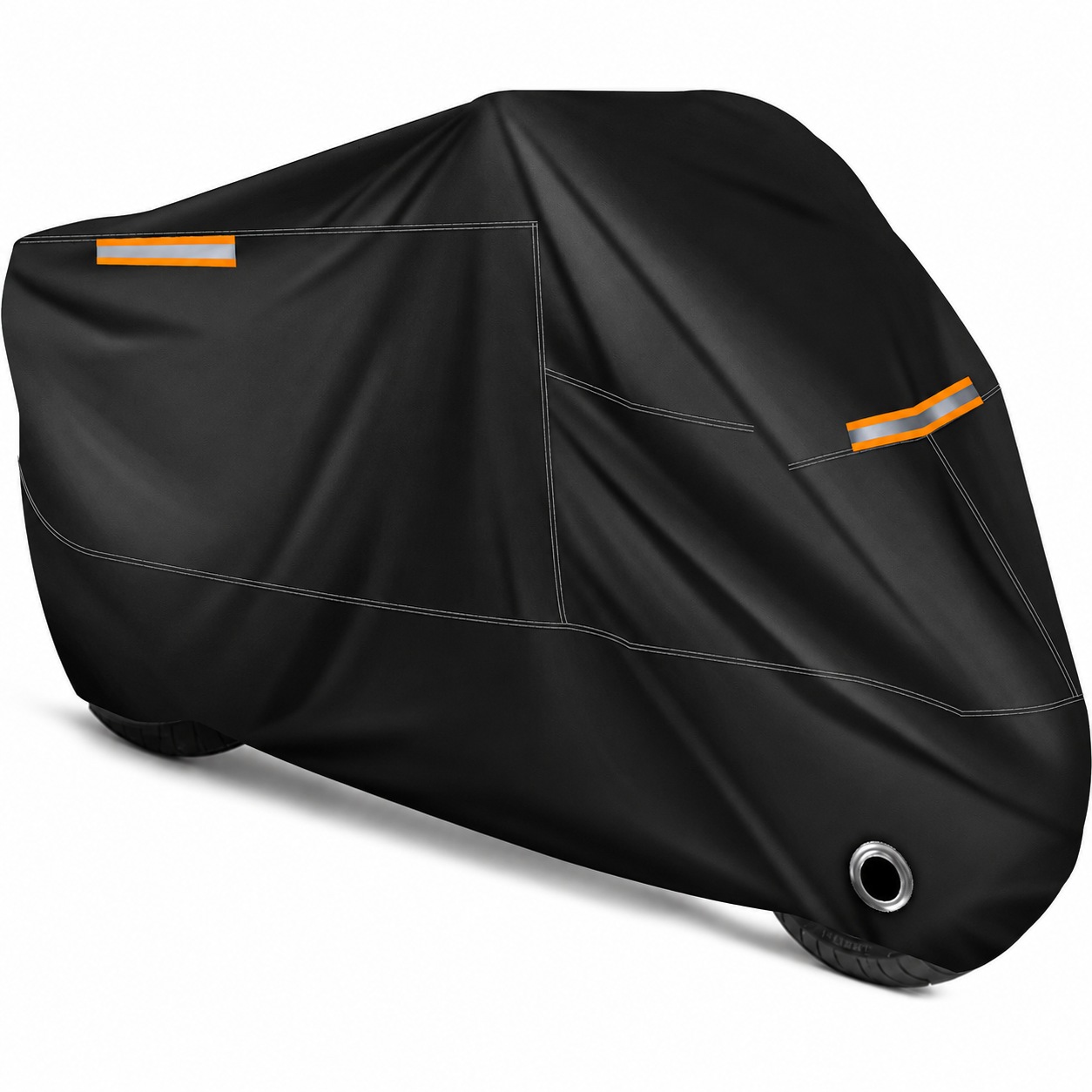 All-black variant with orange-edged silver stripe details.