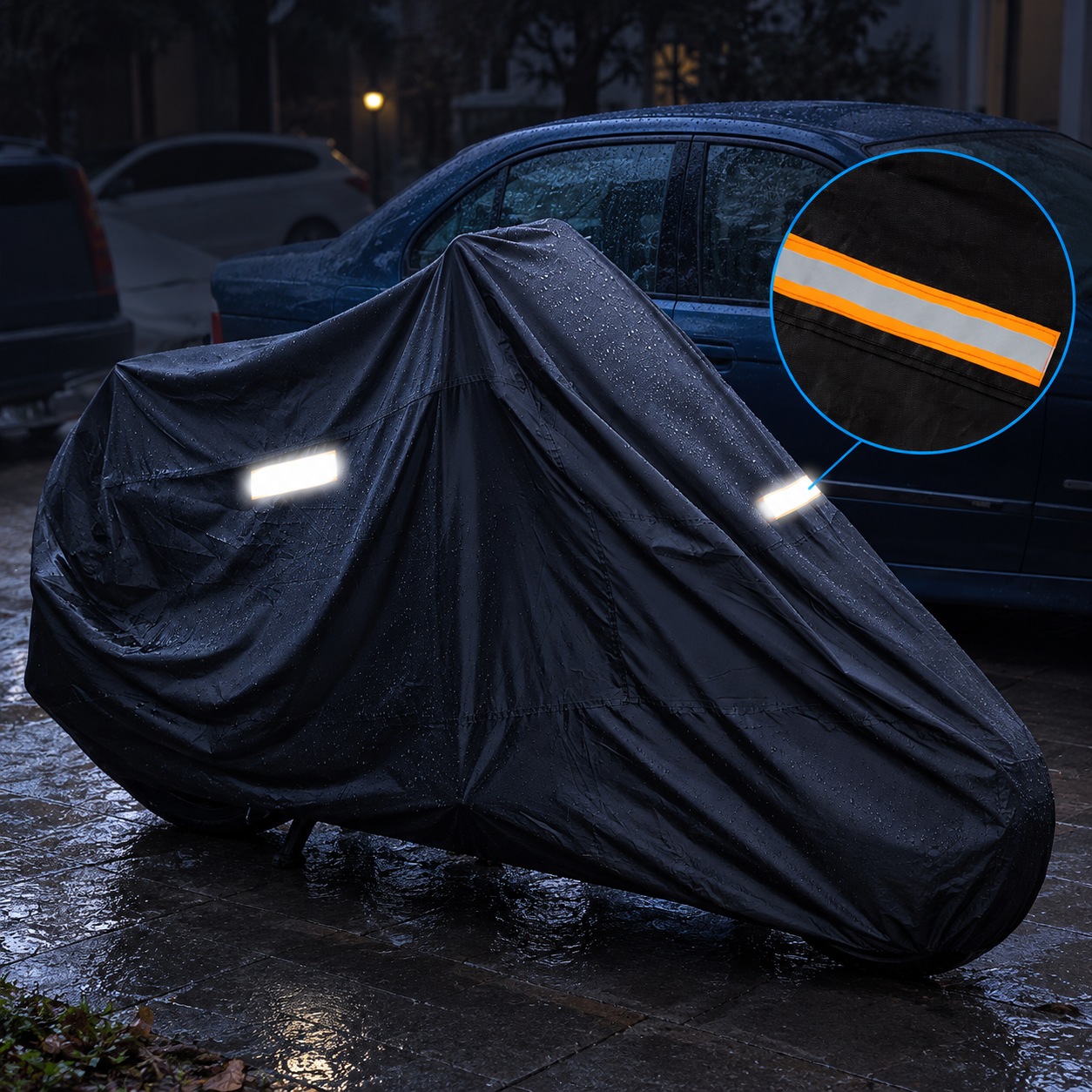Night scene and stripe close-up; visibility requires project confirmation.