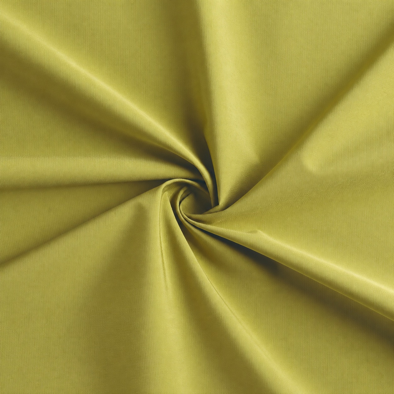 Olive grid-textured fabric gathered into a spiral fold.